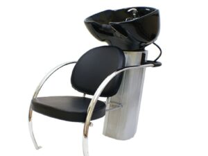Shampoo Unit Zen, Black 013 Ceramic Basin & Chair, Black