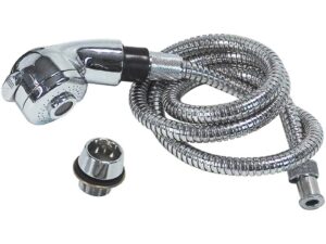 Hand Shower with Flexi-Pipe & Basin Collar, Dual Spray, Chrome, 1.2m