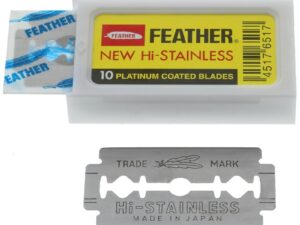 Feather New Hi-Stainless Double Edged Blades, 10/Pack