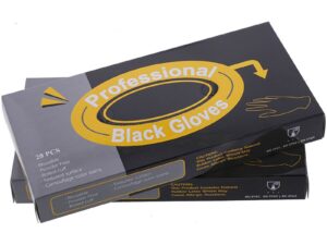 Gloves Latex, Powder-Free, Textured, Black, 20/Box