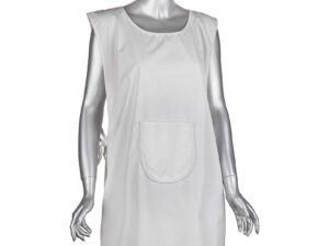 Pinafore Polyester & Cotton, Side Ties, White
