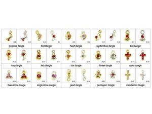 Nail Art Dangles, Assorted Shapes
