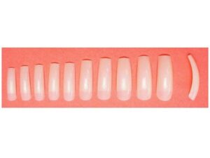 Sina Long Curve Natural Nail Tips, 10 Sizes, 100/Pack