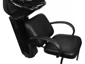 Shampoo Unit Snooze, 303/036/013/016 Ceramic Basin on Pedestal & Chair, Black