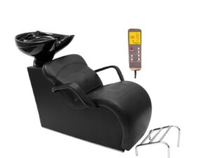 Shampoo Unit Kipp, Black 0325, Ceramic Basin & Chair, with Footrest