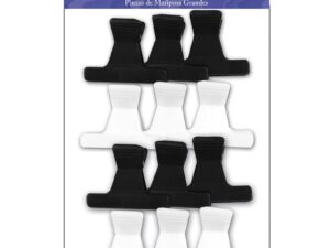 Diane Butterfly Clamps, Large, Black & White, 12/Pack