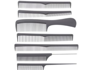 Comb Set Deluxe Ionic Grey with Black Pouch, 9 Pieces