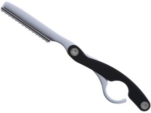 Pro Razor Folding Black & Silver Razor with Blade