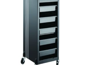 Trolley, Trim with 5 Trays & 1 Top, Black with Silver Trim