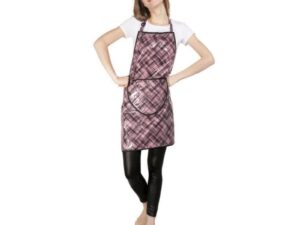 Apron Pink & Black Check Pattern