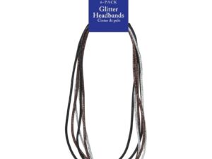 Diane Head & Pony Tail Holders, Glitter Silver, Gold & Black, Silicone, 6/Pack