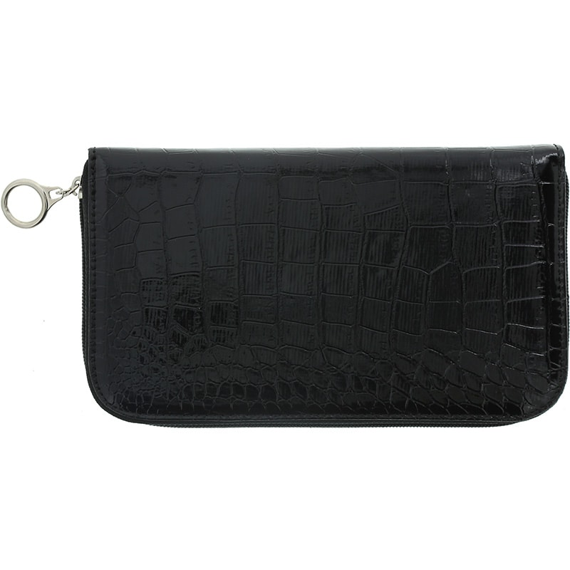 Scissor Bag with Silver Cross, Black, Empty - Image 4