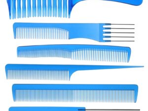 Pro Tip College Comb Set with Pouch, Blue, 6/Pack
