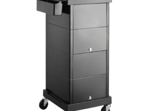 Trolley 4 Drawers, Lockable, Black