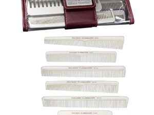 Olivia Garden CarboSilk Heat-Resistant Comb Set with Pouch, White, 6/Pack