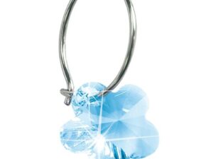 Blomdahl Titanium Earrings – Swarovski Crystals Flower, Aquamarine