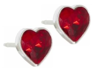 Blomdahl Medical Plastic Earrings – Heart Ruby