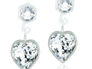 Blomdahl Medical Plastic Earrings – Pendant Heart Crystal