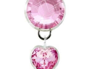 Blomdahl Natural Titanium Navel – Swarovski Crystals Pendant Heart