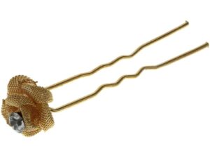 Bridal Hair Pins Ornament, Gold Net Flower Pin, 5/Pack