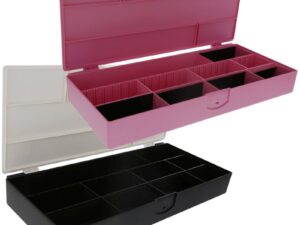 Cosmetic Box with Dividers & Lid for Products, Empty
