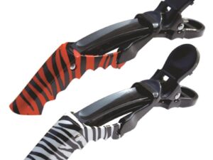 Sectioning Clips, Zebra Croc Clips, 10.5cm, 6/Pack