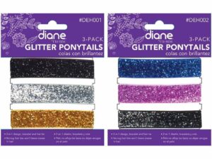 Diane Glitter Ponytail, 3/Pack