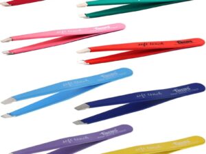 Focus Rubberized Anti-Slide Coloured Slant Tweezer