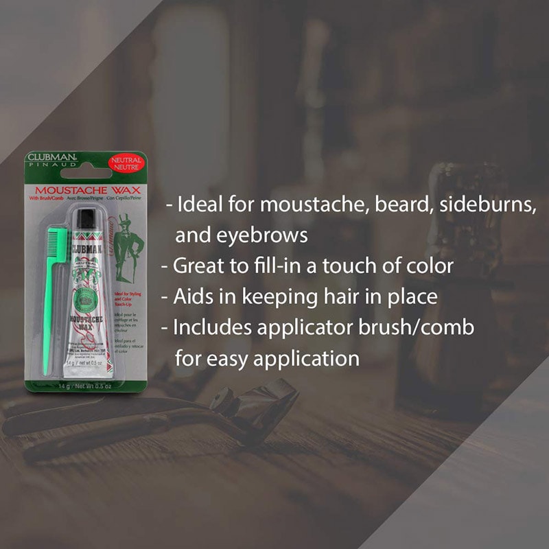 Clubman Styling & Colour Moustache Wax, 14g - Image 2