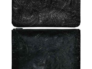 Qosmedix Cosmetic Bag Paisley Clutch, Black