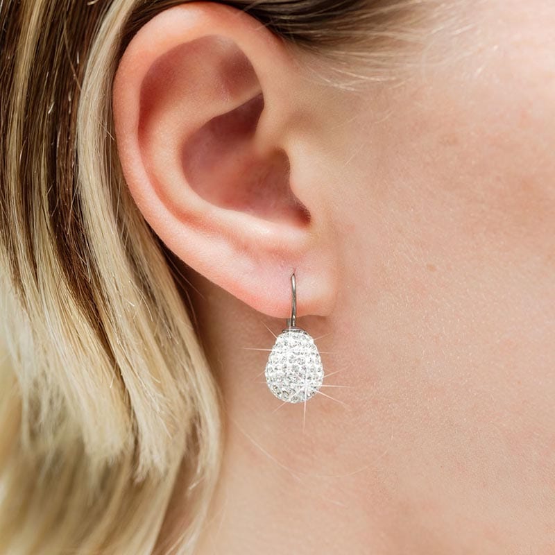 Blomdahl Titanium Earrings – Crystal Tear Drop - Image 2
