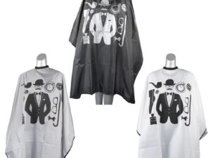 Barber Cape Stripes with Centre Gentleman Design, Studs