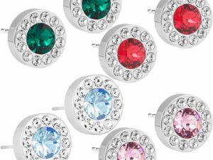 Blomdahl Silver Titanium Earrings – Brilliance Halo Crystal