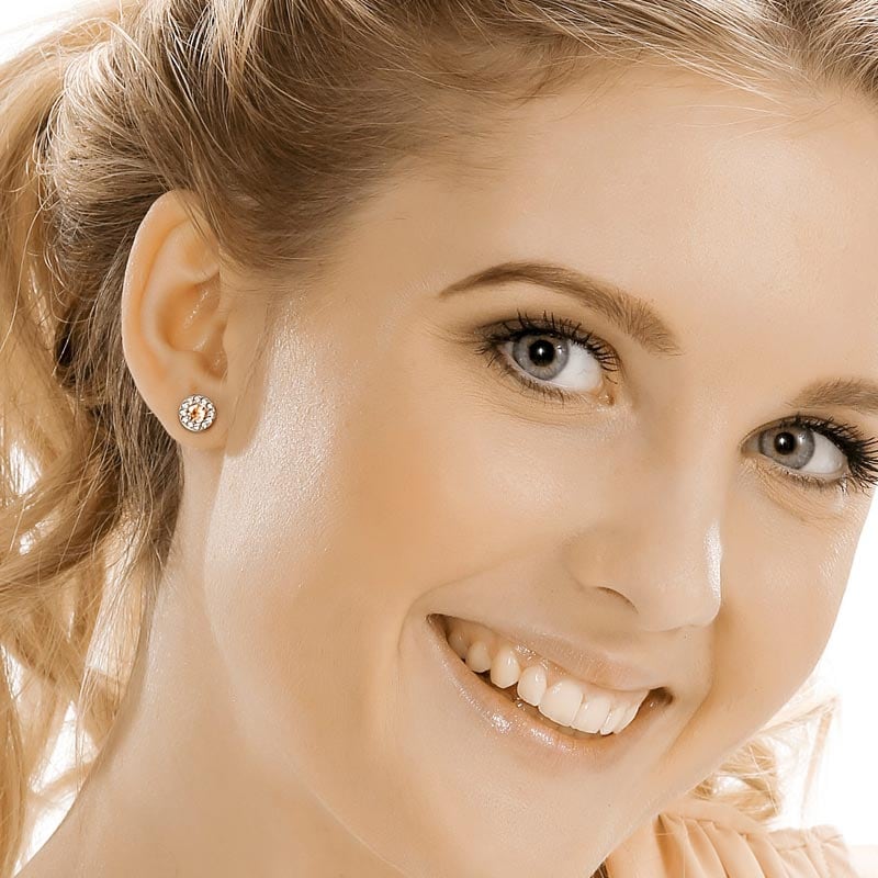 Blomdahl Silver Titanium Earrings – Brilliance Halo Crystal - Image 3