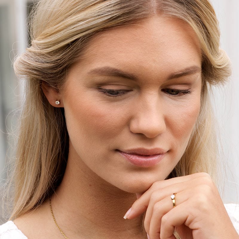Blomdahl Titanium Earrings – Cubic Zirconia, Swarovski Crystals, White Tiffany Square - Image 2
