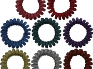 Hair Elastics Telephone Cord, Coloured, 10/Pack