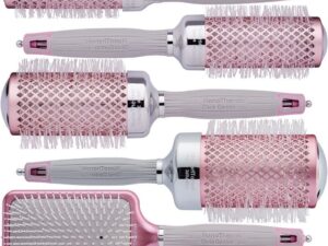 Olivia Garden NanoThermic Ceramic & Ion Breast Cancer Awareness Pink & Grey Brush Collection