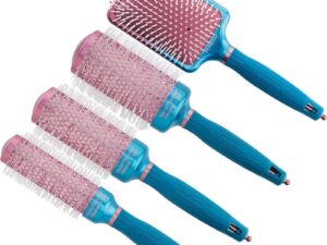 Olivia Garden NanoThermic Ceramic & Ion Breast Cancer Awareness Pink & Blue Brush Collection