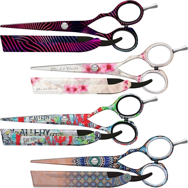 Jaguar White Line Jagu-ART Big City Offset Scissor (5.5 inch) & JT1M Folding Razor Set