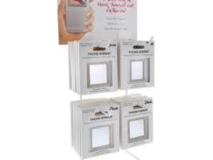 Phone Mirror Crystal Restickable for All Phones & Cases Display: 24 Pieces & Stand