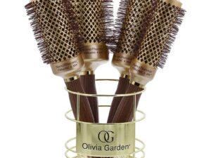 Olivia Garden NanoThermic Ceramic & Ion Brush Display: 4 Brushes & Basket