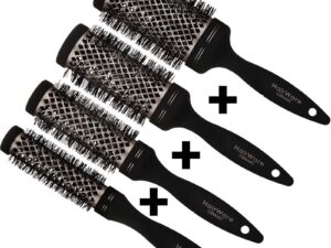 Hairware Ceramic Gold Barrel Non-Slip Handle Brush Set: 4 Brushes