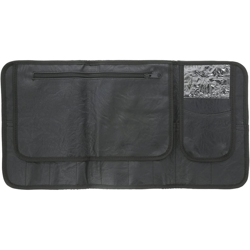 Scissor Bag Roll-Out Nylon & Leather with Clip, Black, Empty - Image 2