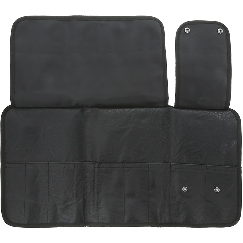 Scissor Bag Roll-Out Nylon & Leather with Clip, Black, Empty - Image 3