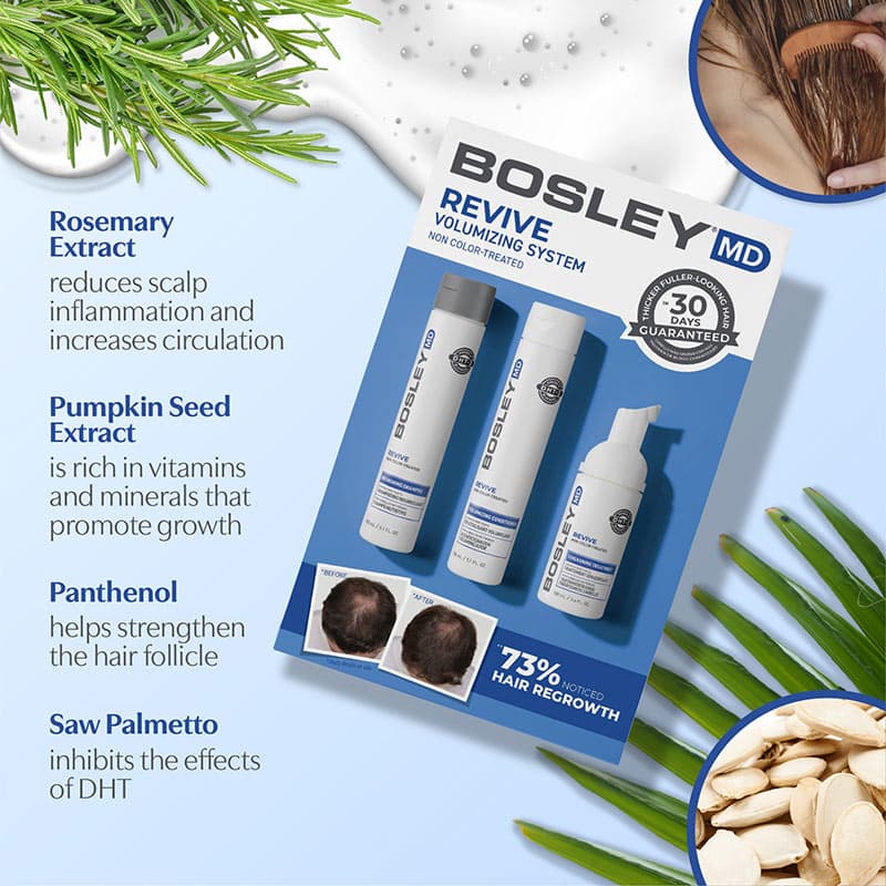 Bosley Revive for Non-Coloured Visibly Thinning Hair Starter Pack, 3 Pieces - Image 2