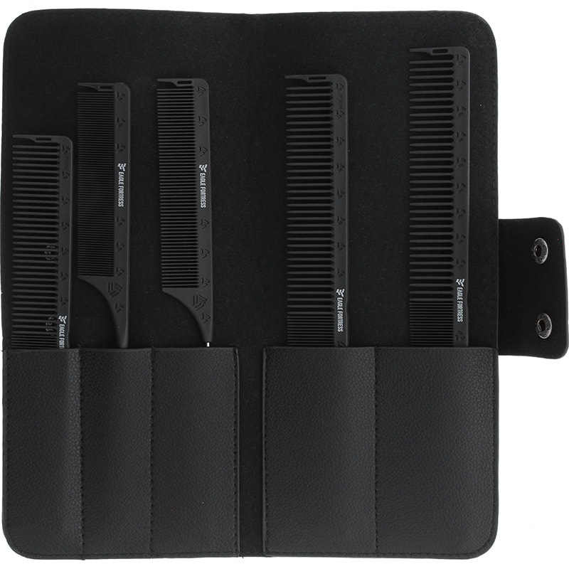 Carbon Comb Set with 5 Combs & Pouch - Image 2