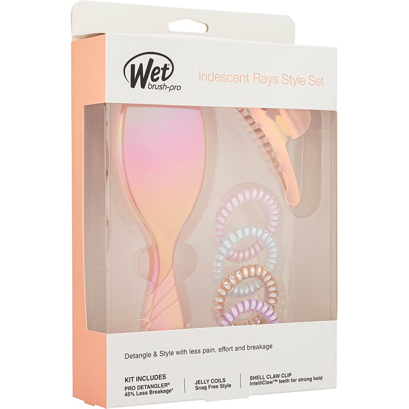 WetBrush Pro Detangler Iridescent Rays Style Set, Brush, Claw & Coils - Image 5