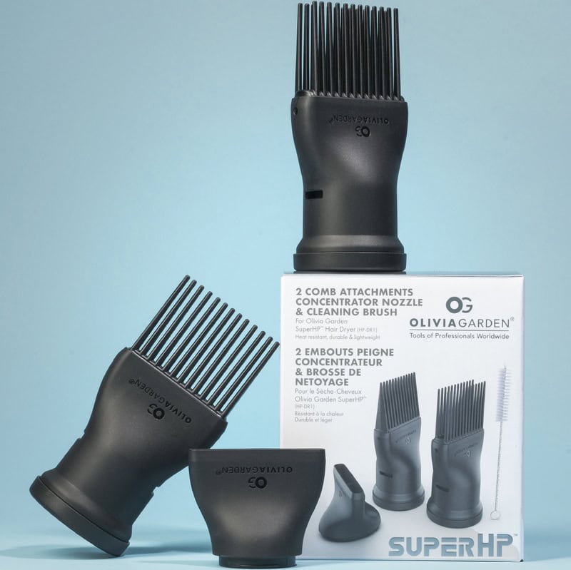 Olivia Garden SuperHP Comb Attachments & Cleaning Brush - Image 4