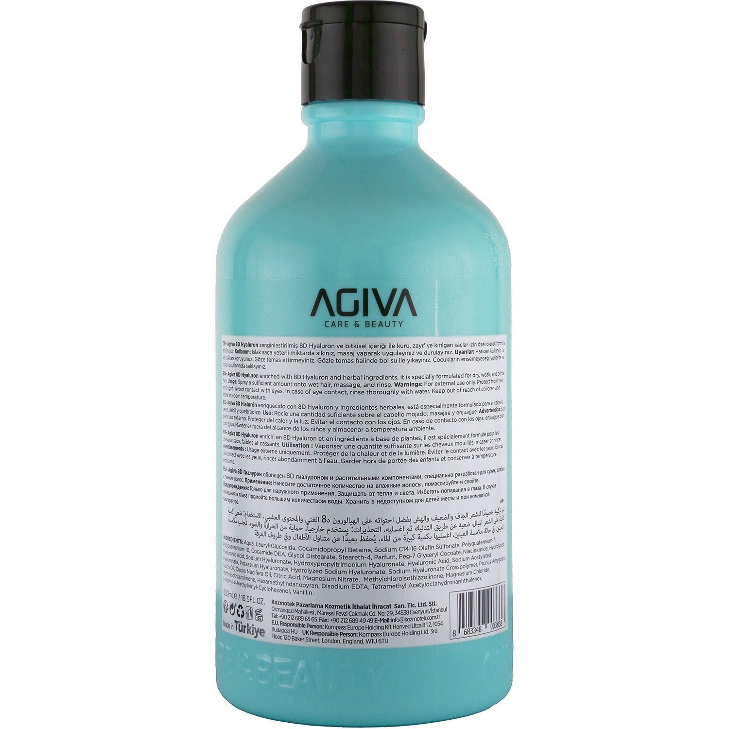 Agiva 8D Hyaluron Pro Care Shampoo for Dry, Weak & Brittle Hair & Scalp - Image 2