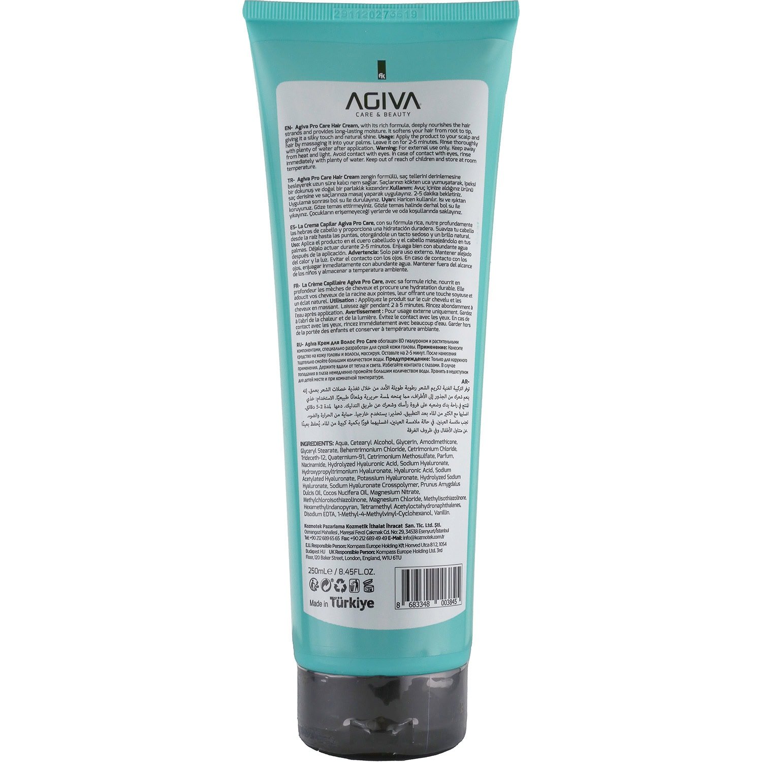 Agiva 8D Hyaluron Pro Care Hair Cream for Dry, Weak & Brittle Hair, 250ml - Image 2